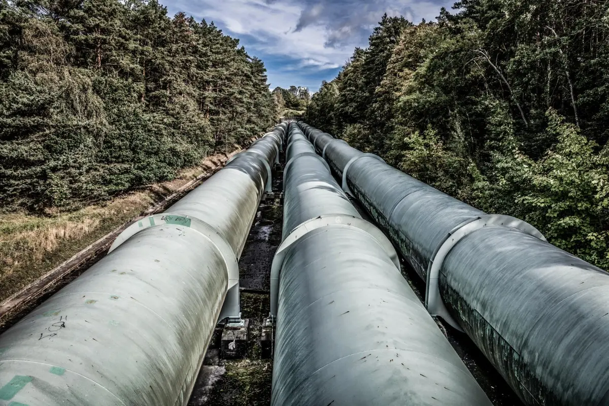 A run of large diameter pipe